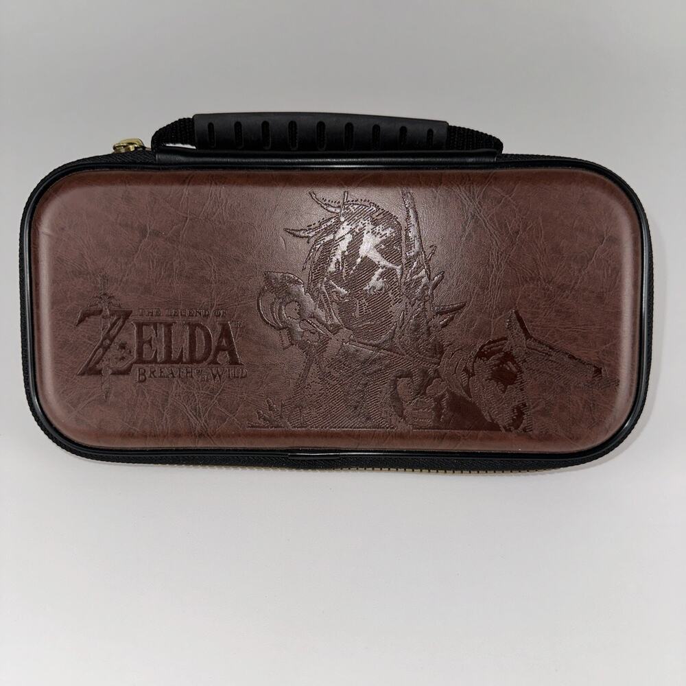 Nintendo Switch Legend of Zelda Breath of the Wild Brown Leather Carrying Case